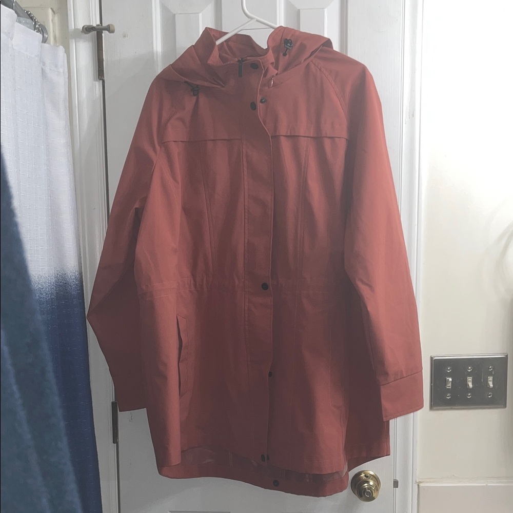 Coldwater Creek Cinnamon Pack-Women’s 1X Hooded Rain Jacket